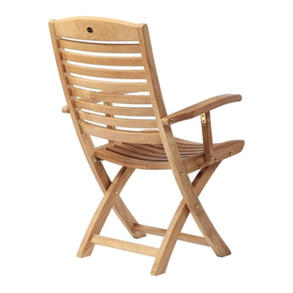 ARB Teak & Specialties Manhattan 38-in x 22-in Brown Outdoor Folding Arm Chair