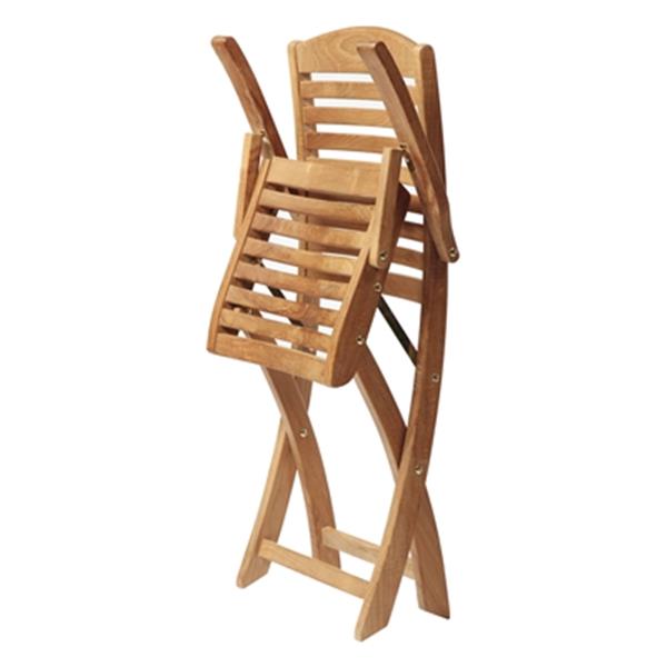 ARB Teak & Specialties Manhattan 38-in x 22-in Brown Outdoor Folding Arm Chair