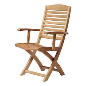 ARB Teak & Specialties Manhattan 38-in x 22-in Brown Outdoor Folding Arm Chair