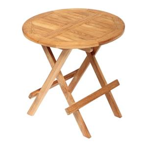 ARB Teak & Specialties 20-in x 20-in Teak Round Outdoor Folding Side Table