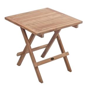 ARB Teak & Specialties Square Folding Side Table - 20-in x 20-in - Teak - Natural Wood