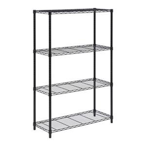 Honey Can Do 4-Tier Black Heavy-Duty Adjustable Shelving Unit