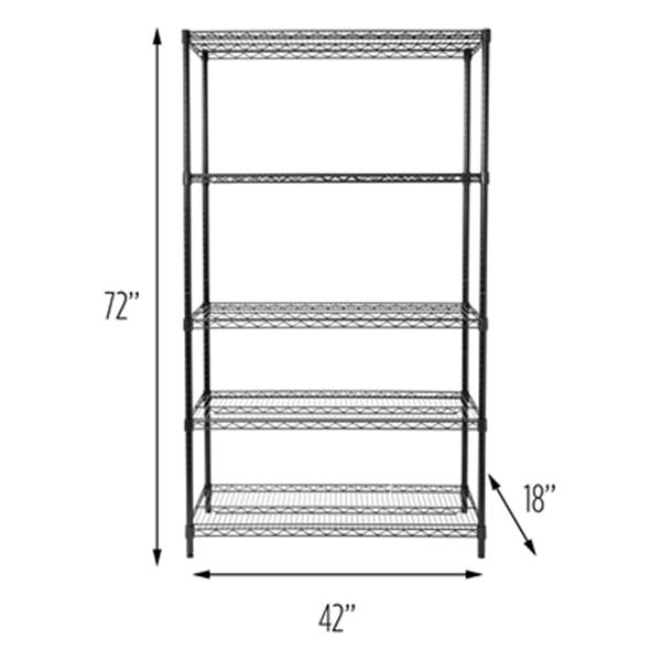 Honey Can Do Black 5-Tier Heavy Duty Adjustable Shelving Unit