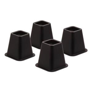 Honey Can Do 5.91-in x 6.50-in Black Bed Risers (Set Of 4)