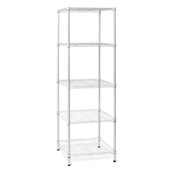 Honey Can Do White 5 Tier Heavy Duty, Adjustable 5 Tier Wire Wide Shelving Unit Chrome Room Essentials
