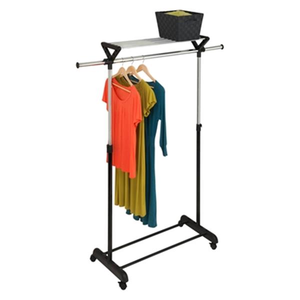 garment rack with top shelf