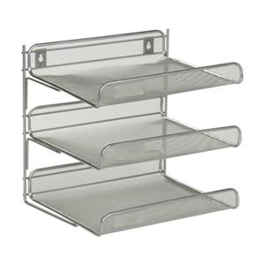 Honey Can Do 12.50-in x 5.73-in Silver 3 Tier Mesh Desk Organizer