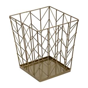 Honey Can Do 12-in x 10-in x 10-in Bronze Chevron Decorative Trash Can