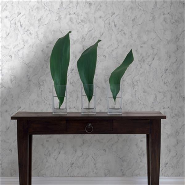 Graham & Brown Vermeil 56 sq ft White Marble Unpasted Wallpaper 104148 ...