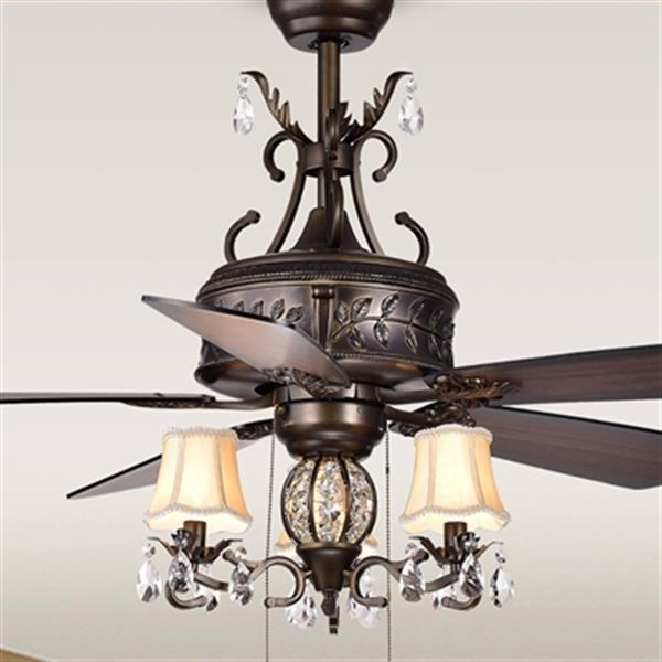Bronze 3 Light Ceiling Fan Cfl 8211ab, Old World Style Ceiling Fans
