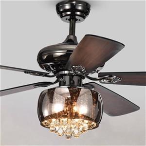 Warehouse of Tiffany Nettle 52-in Black 3-Light Ceiling Fan