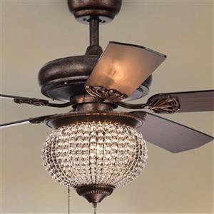 Warehouse of Tiffany Priteen 52-in Bronze 3-Light Ceiling Fan