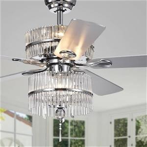 Warehouse of Tiffany Wyllow 52-in Chrome 6-Light Ceiling Fan