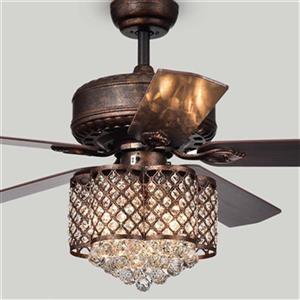 Warehouse of Tiffany Pshita 52-in Bronze 3-Light Ceiling Fan