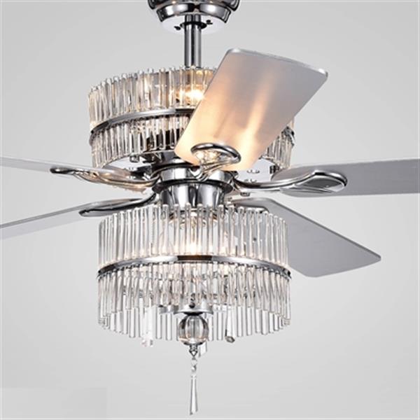 Warehouse Of Tiffany Wyllow 52 In Chrome 6 Light Ceiling Fan Cfl