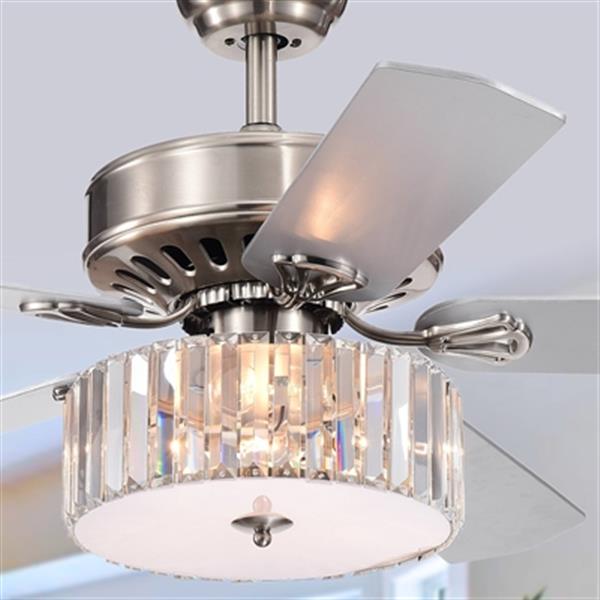 Warehouse of Tiffany Kimalex 52-in Nickel 3-Light Ceiling Fan