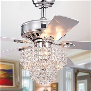 Warehouse of Tiffany Bryanya 52-in Chrome 3-Light Ceiling Fan