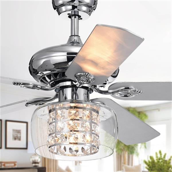 Warehouse Of Tiffany Cayten 52 In Chrome Ceiling Fan Cfl 8344remo