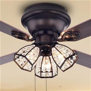 Warehouse of Tiffany Tarudor 3-Light Ceiling Fan - 42-in - Bronze