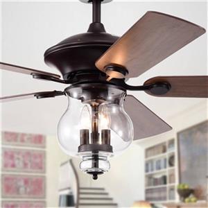 Warehouse of Tiffany Topher 52-in 5-Blade Ceiling Fan With Remote Control