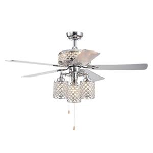 Ventilateur de plafond Treista à 6 lumières, 52", chrome