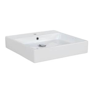 WS Bath Collections Simple 19.70-in x 19.70-in White Ceramic Square Wall Mount/Vessel Sink