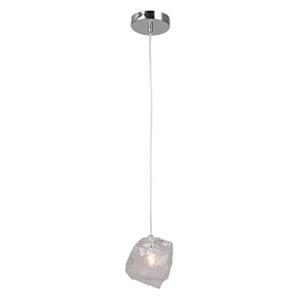 Design Living 6-in Clear Distorted Glass Single Mini Pendant Light