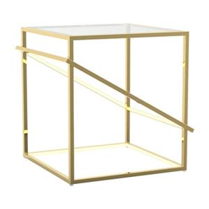 Design Living 20.50-in x 19.60-in x 20-in Gold LED Lighted End Table