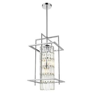 Design Living 11.8-in Silver Crystal Cage 3-Light Mini Pendant Light