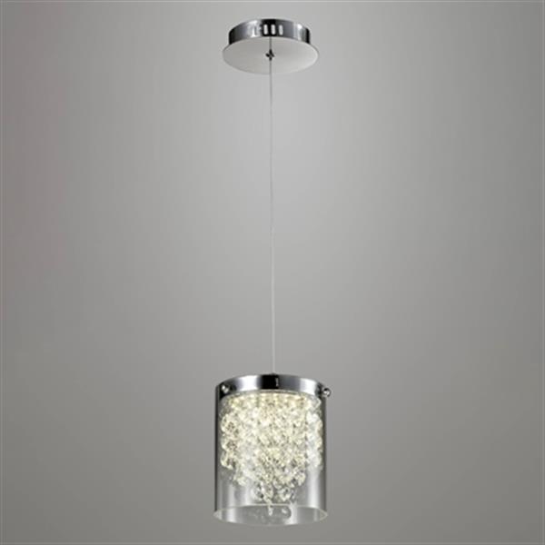 Design Living 5.10-in Glass Cylinder LED Mini Pendant Light