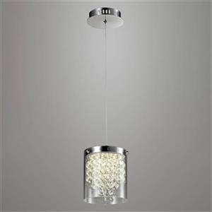 Design Living 5.10-in Glass Cylinder LED Mini Pendant Light