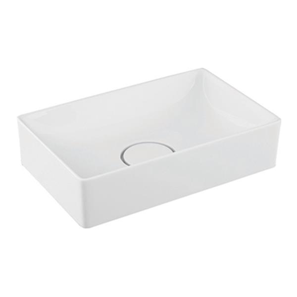 WS Bath Collections Vision 16.50-in x 10.60 White Ceramic Rectangular Vessel Sink