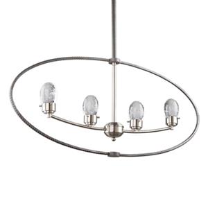 Artcraft Lighting Kingsford 2.75-in Slate/Brushed Nickel 4-Light LED chandelier