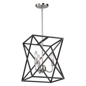 Artcraft Lighting Elements 12-in Black/Polished Nickel 4-Light Chandelier