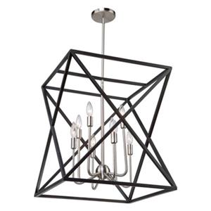 Artcraft Lighting Elements 20-in Black/Polished Nickel 8-Light Chandelier