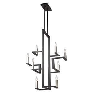 Artcraft Lighting Urban Chic 10-in Matte Black/Satin Nickel 8-Light Chandelier