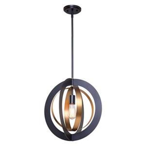 Artcraft Lighting Capri 16.5-in Dark Bronze/Satin Brass 1-Light Chandelier