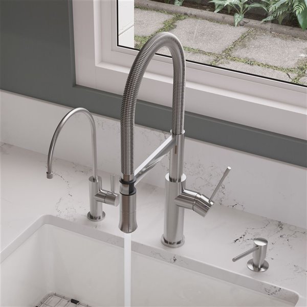 ALFI brand 11.13-in Brushed Stainless Steel Modern Round Soap Dispenser