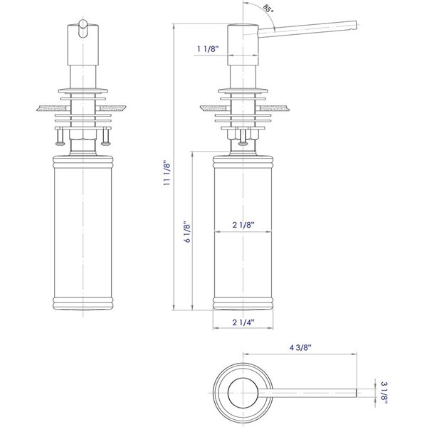 ALFI brand 11.13-in Brushed Stainless Steel Modern Round Soap Dispenser