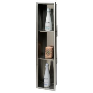 ALFI brand 8-in x 36-in Stainless Steel Vertical Triple Shelf Bath Shower Niche