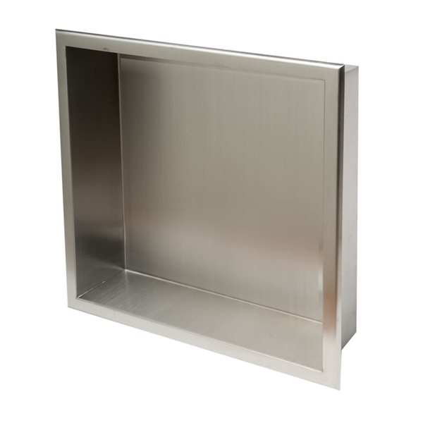 ALFI brand 16-in x 16-in Brushed Stainless Steel Square Single Shelf ...