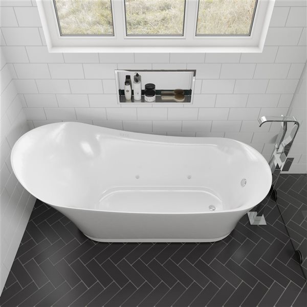ALFI brand 24-in x 12-in Stainless Steel Horizontal Single Shelf Bath Shower Niche