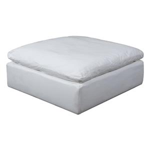 Sunset Trading Cloud Puff White Performance Fabric Slipcover for Square Ottoman