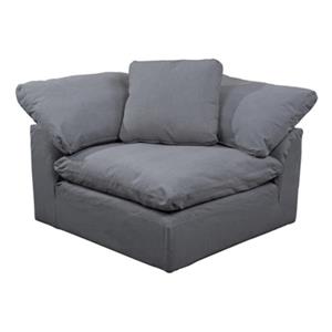 Sunset Trading Cloud Puff Gray Performance Fabric Slipcover for Sofa Sectional Modular Arm Chair