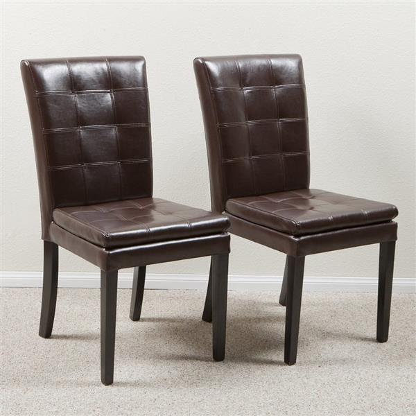 Best Selling Home Decor Set of 2 Crayton Chocolate Brown Side Chairs