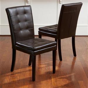 Best Selling Home Decor Set of 2 Crayton Chocolate Brown Side Chairs