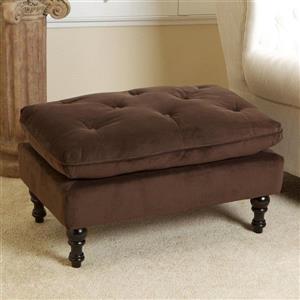 Pouf Jeremy avec rangement en velours, Brun, 20