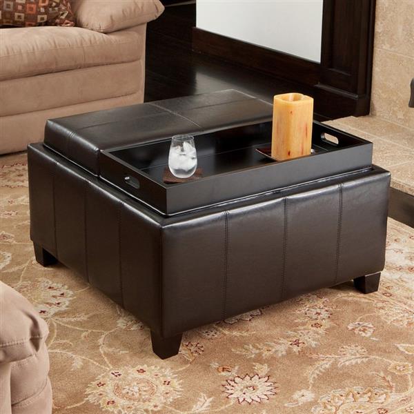 Best Ing Home Decor Mansfield, Large Faux Leather Ottoman Coffee Table