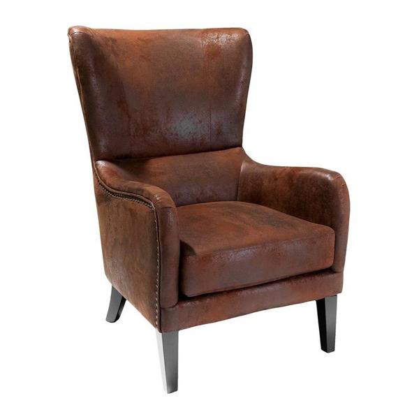 brown microfiber club chair