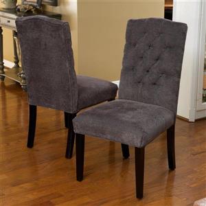 Best Selling Home Decor Set of 2 Crown Top Dark Grey Side Chairs